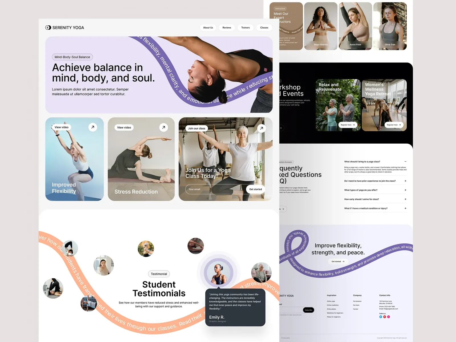 Serenity Yoga desktop — Concept study